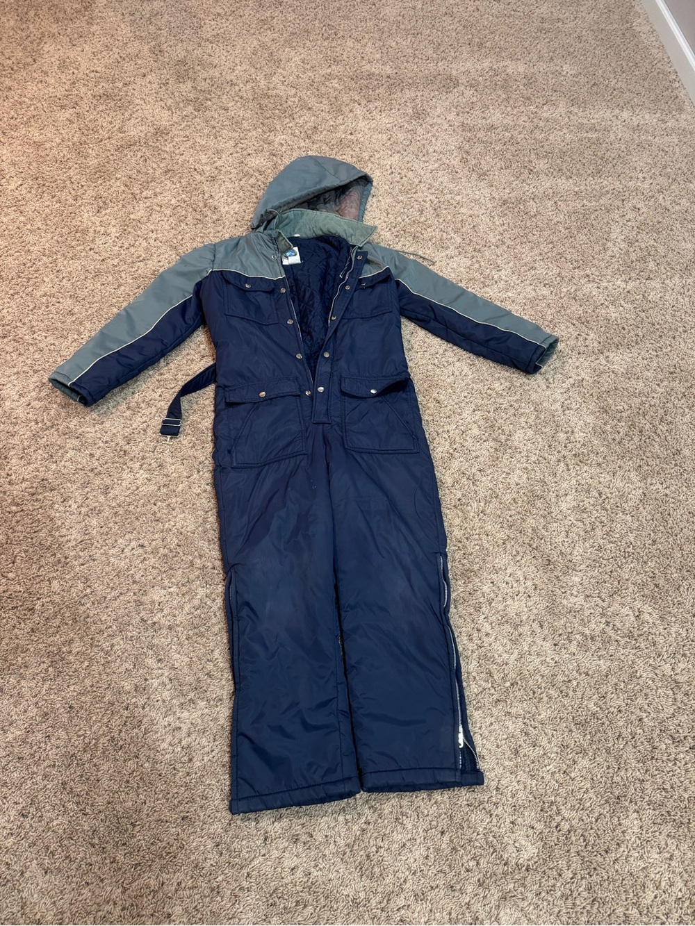 Vtg Weather Breaker Winter Snowmobile Racing Ski Suit Black Mens